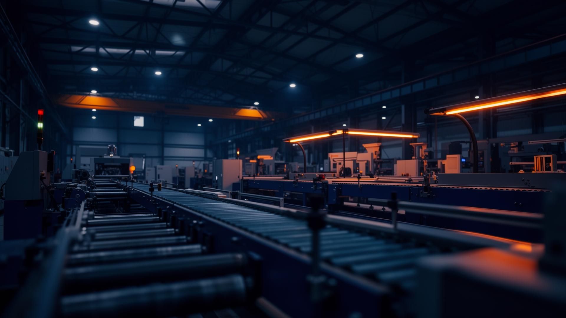 Modern industrial plant with manufacturing machinery